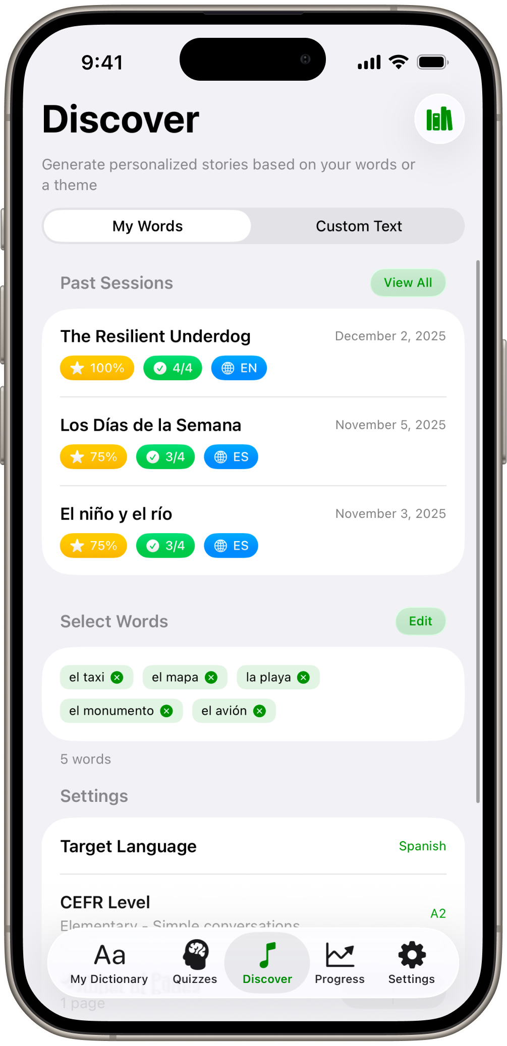 Create Stories Based on Your Words to Test Comprehension