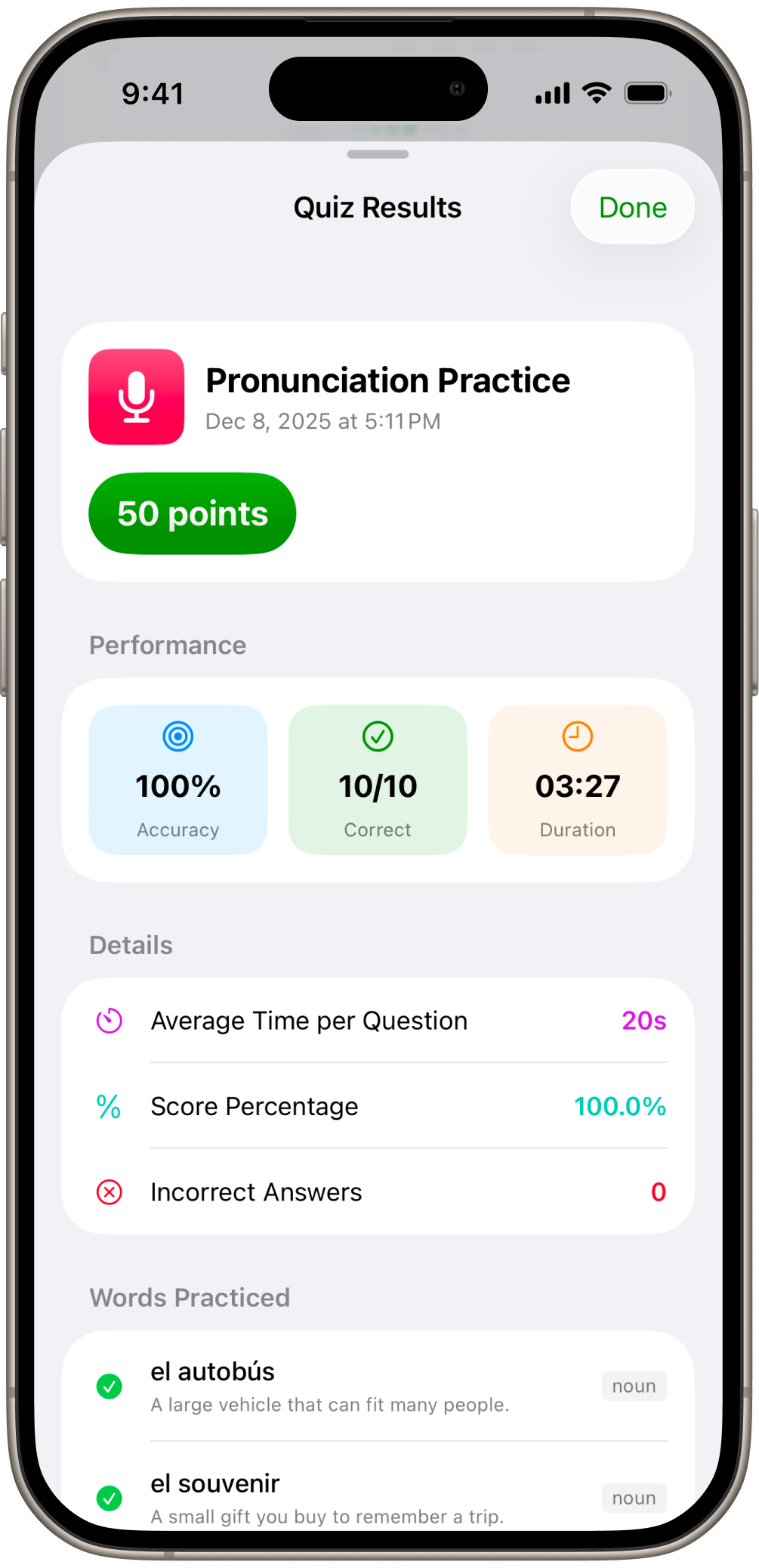 Quiz Stats Are Saved So You Can Review It Later