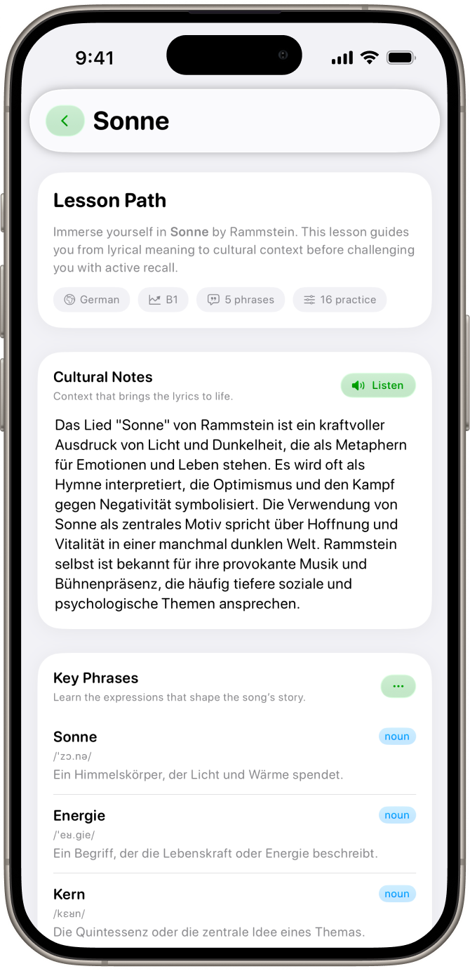 Music Lesson Interface