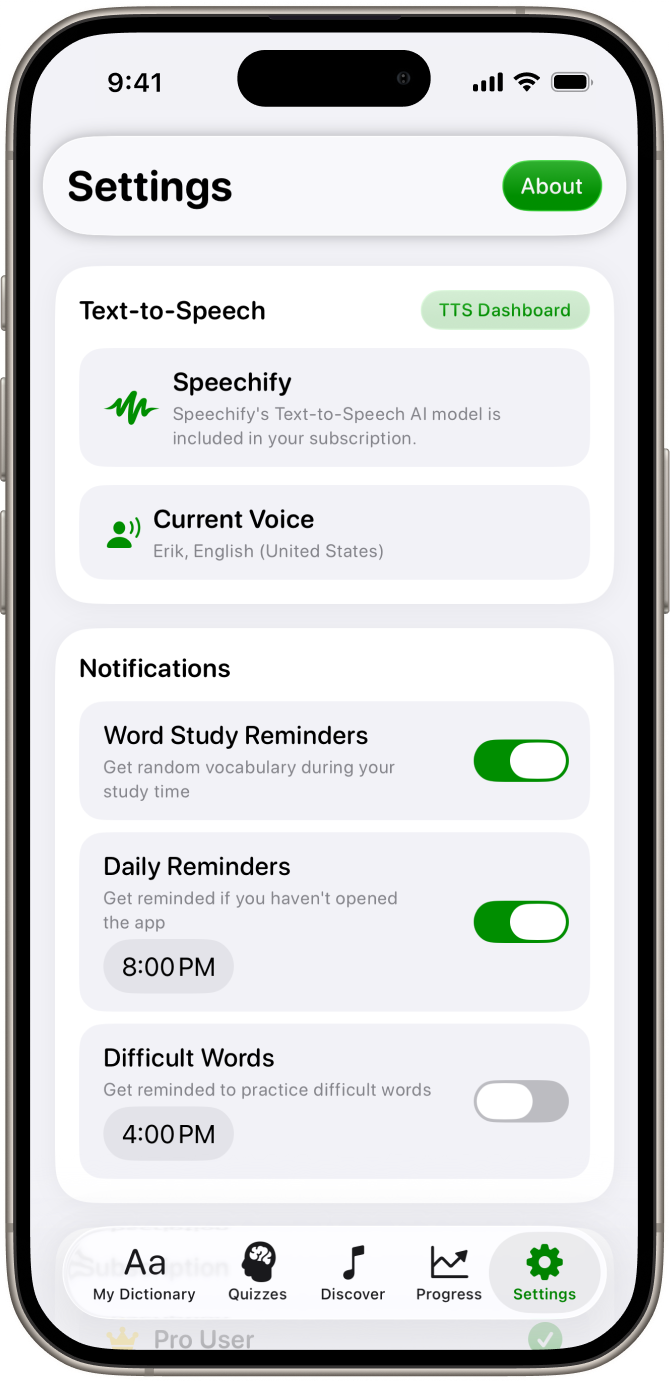 Settings & Customization